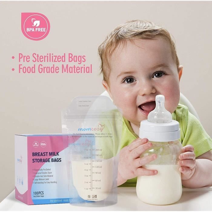 Momcozy Sachets de conservation pour le lait maternel 200 Pièce