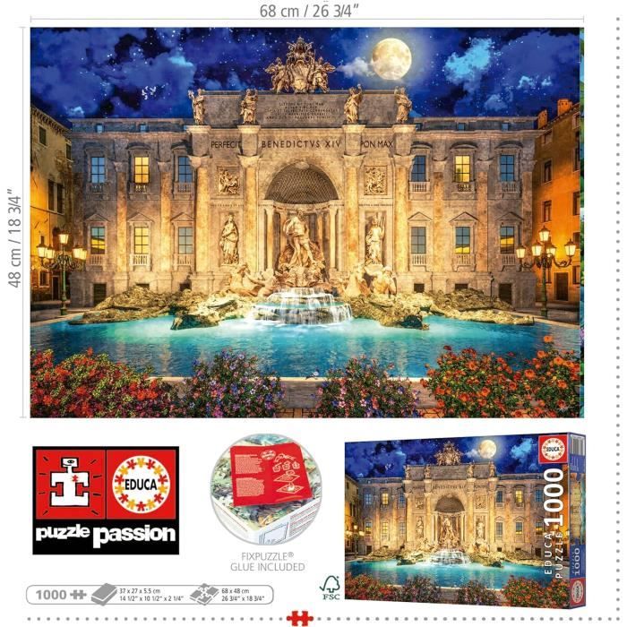 Puzzle Educa 1000 Pièces - La Sagrada Familia De Barcelone, Modèle 17097