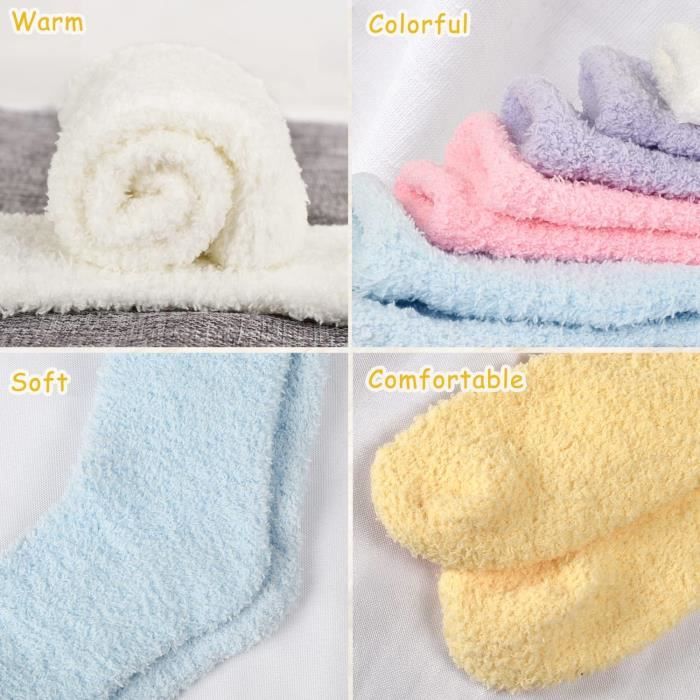 4 Paires Chaussettes Hiver Femme - Corail Polaire Chaudes, Douces Et Moelleuses - 6