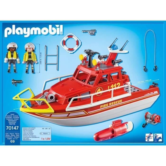 Bateau de sauvetage et pompiers 70147 - sans moteur et manque