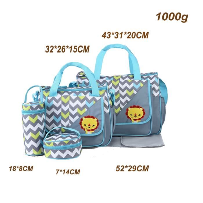 Sac Main Langer B b Maman BIGILANTUH Quotidien Bleu gris moyen Microfibre