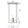 MOGOD Suspension Luminaire forme Humanoïde Blanc design Moderne Lustre Plafonnier Exquis de Salon Cuisine-3