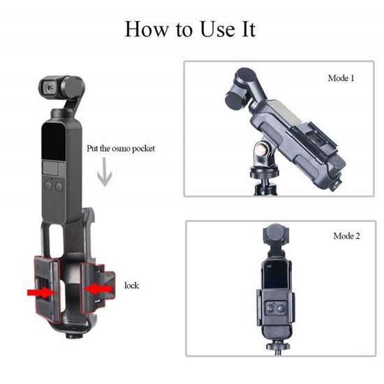 Smatree Perche Extensible Avec Trépied Pour DJI Osmo Pocket 2, GoPro Hero 9/8/7 | Support Smartphone Inclus