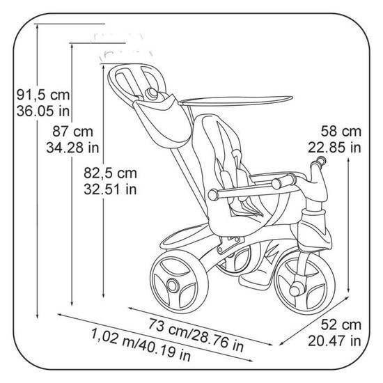 Tricycle evolutif Baby Trike Easy Evolution Rouge FEBER avec clavier musical Cdiscount Jeux Jouets