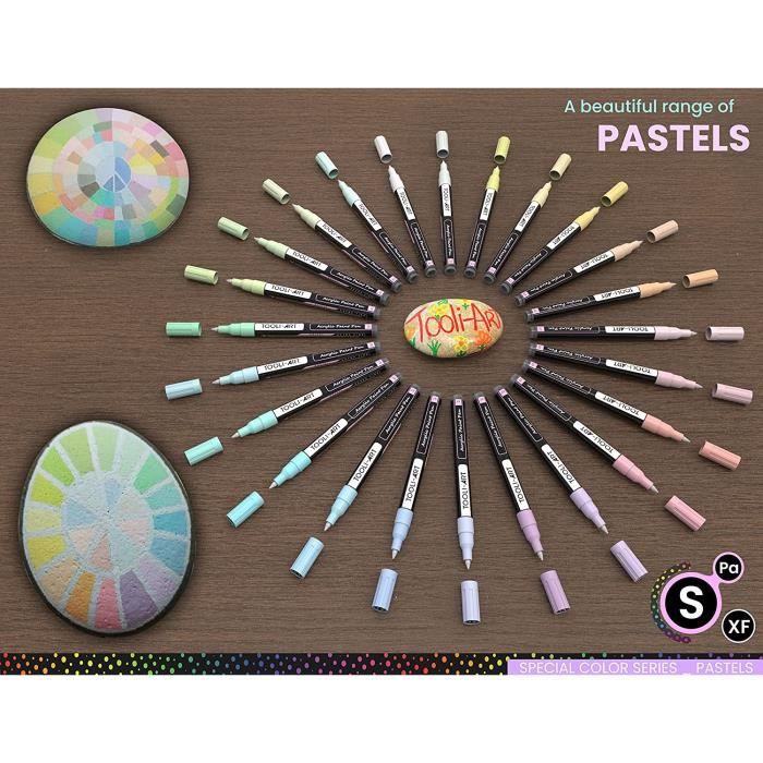 24 feutre acrylique marqueurs de peinture acrylique pastel avec