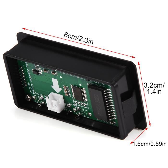 Testeur De Capacité De Batterie - Voltmètre LED 12V à 72V - Affichage 8 Niveaux De Charge - Pour Voiture, Vélo électrique, Batteries Lithium