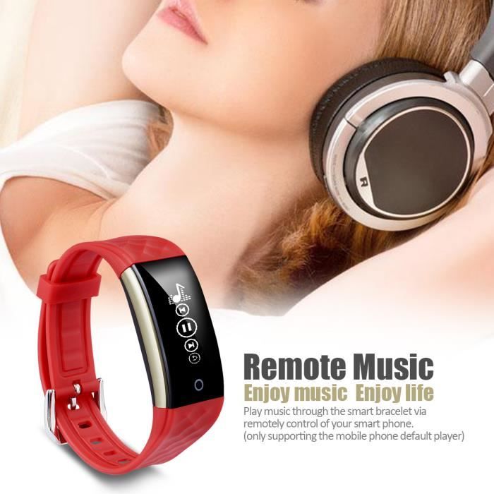 Diggro S2 Smart Bracelet Bluetooth Etanche Montre Connectee Frequence Cardiaque Podometre Calories Sommeil pour Android IOS Rouge Cdiscount Telephonie