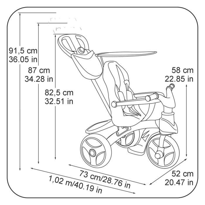 Tricycle evolutif Baby Trike Easy Evolution Rouge FEBER avec clavier musical Cdiscount Jeux Jouets