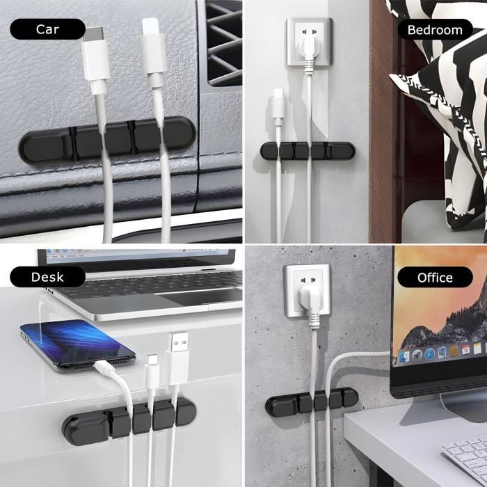 Clips Câble Support Bureau Range Câble Adhésif Câble Rangement Gestion
