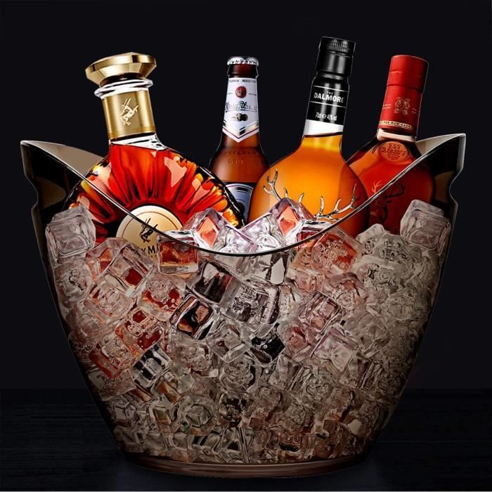 Seau à Glace Élégant Pour Bouteilles De Vin Et Champagne - Design Noir Moderne
