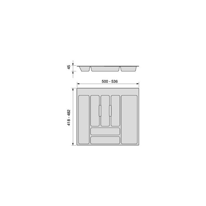 Range-couverts - EMUCA - Optima - Plastique - 600mm - Gris anthracite ...