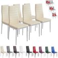 Lot de 6 chaises contemporaines design ALBATROS MILANO - Beige - Confortables et légères-0