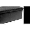 Coffre Banc Pliable Velours Noir Assise Relief Noir Achat