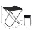 Mini Tabouret Chaise de Camping Siège Assise Pliant Portable Noir （27x24x22cm）-0
