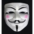 Masque de V pour Vendetta - DEGUISEMENT DISCOUNT - Accessoire de déguisement - Adulte - Blanc-0