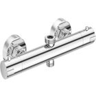 FUZMONOERE Mitigeur Thermostatique Double Sortie Robinet de Douche Thermostatique Mural Laiton Anti-brûlure Finition Chromé