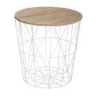 ATMOSPHERA Table basse Kumi - D 39.5 x 41 cm - Blanc