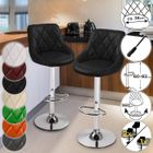 Tabourets de Bar Cuisine - MIADOMODO - Lot de 2 - Noir - Simili-Cuir et Métal - Hauteur Réglable