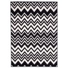 UN AMOUR DE TAPIS tapis salon 160x225 tissé noir rectangle motif géométrique LYN1 VAGUES