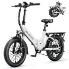 YOLOWAY Vélo Électrique 20"Blanc-Batterie amovible 36V/12.5AH-Moteur 250W-Shimano 7 Vitesses-VTT Ville E-Bike-Autonomie 40-90km