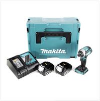 Makita DTD 154 RFJ 18 V Li-Ion Visseuse à chocs sans fil avec boîtier MakPac + 2x Batteries BL1830 3,0 Ah + Chargeur rapide