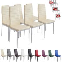 Lot de 6 chaises contemporaines design ALBATROS MILANO - Beige - Confortables et légères