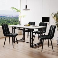 Set de Table de salle à manger complète noire avec 4 chaises ,table de cuisine moderne,chaises en velours ,table et chaise