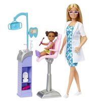 Cabinet dentaire Barbie - BARBIE - HKT69 - 2 poupées, fauteuil, outils dentaires, brosse à dents, dentifrice