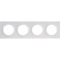 Plaque ODACE Styl blanche 4 postes horizontal/vertical entraxe 71 mm - SCHNEIDER ELECTRIC - S520708