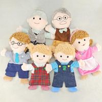 Ensemble de marionnettes à main SURENHAP - Grand-père + grand-mère + papa + maman + fils + fille