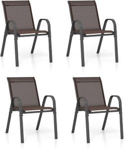 buybyroom Lot de 6 chaises de Jardin avec accoudoirs, Fauteuil Lounge