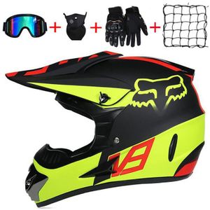 Casque Moto Tout-Terrain Enfant - Homologué DOT - Avec Lunettes, Masque Et Gants - Taille S à XL