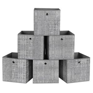 Cestini Tessuto Per Ripiano 33x38x33 Cm - 3 Pezzi, Grigio/Beige, Per Vestiti E Oggetti Casa