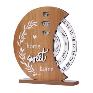 Calendrier Perpétuel Noir Doré Calendrier En Bois - ATYHAO