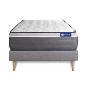 ENSEMBLE LITERIE Ensemble matelas ACTIFLEX PLUS 120x190 Ressorts ensachés+Mémoire de forme Maxi épaisseur 7zones de c 120 x 190 cm Gris