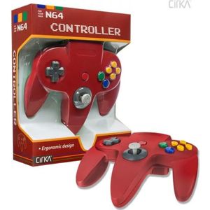 MANETTE JEUX VIDÉO CIRKA : Manette de jeu rouge pour console Nintendo 64 N64 (retro, joystick, pad...)