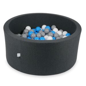 PISCINE À BALLES Mimii - Piscine À Balles (graphitique) 90X40cm-200 Balles Ronde - (bleu, blanc, gris)