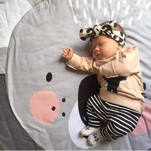 TAPIS ÉVEIL - AIRE BÉBÉ Tapis de jeu rond pour bébé en coton doux - Animau
