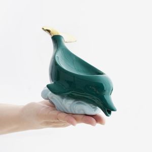 PORTE SAVON HURRISE Porte-savon en céramique dauphin, design d