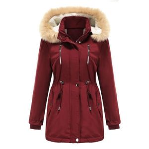 Doudoune Femme Hiver Mi-longue Matelassée - Veste Chaude à Capuche, Coupe-vent, Poches Zippées