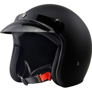 CASQUE MOTO SCOOTER Casque Moto Casque Harley Casque vintage Couleur unie Casque électrique La sécurité La mode Tendance Casque de marque Nouveau-Noir