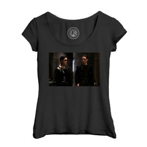 T-SHIRT T-shirt Femme Col Echancré Noir Matrix Keanu Reeve