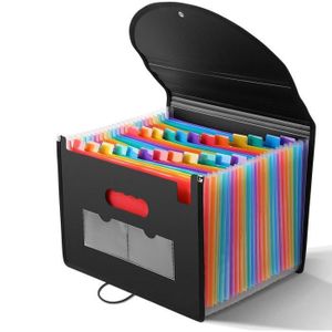Lot De 3 Classeurs A4 Extensibles - Range Documents Bureau Ou école - Couvertures Souriantes Bleu, Rose, Violet