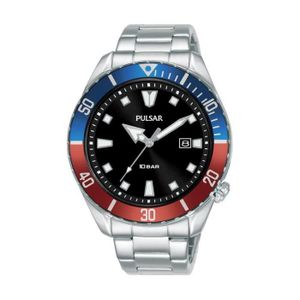 Montre Homme Pulsar Ion Coated Sport - 44mm - Étanche 100m - Noire - Neuf Avec étiquettes