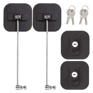 Dqtye 2PCS Réfrigérateur Porte Serrure Forte Adhésif Congélateur porte Serrure avec clé lat