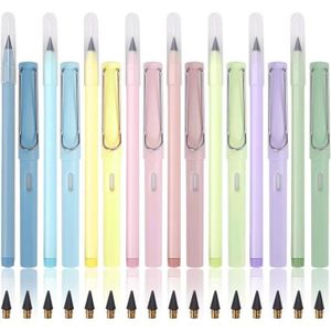 CRAYON GRAPHITE Lot de 16 crayons magiques avec gomme, pastel éternel avec 16 plumes interchangeables, crayon réutilisable pour écrire, dessiner129