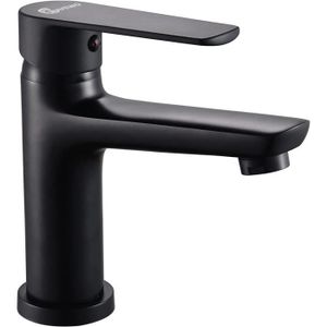 ROBINETTERIE SDB Robinet salle de bain noir mat WAVEWO,robinet lavabo en laiton durable,mitigeur de lavabo réglable chaud et froid et aérateur ex224
