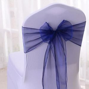 Mariage Organza Chaise Noeuds Trimming Shop 25 Bleu Royal Organza Nœud pour Housse de Chaise et pour Mariages et Fêtes