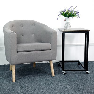Fauteuil Cabriolet Rembourré Noir Tissu - Accoudoirs, Dossier Confortable Pour Salon, Chambre Ou Bureau