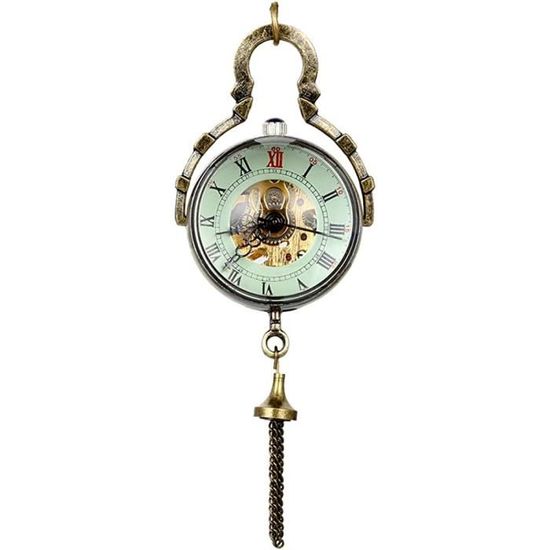 Montre De Poche Mécanique Squelette à Remontage Automatique – Style Romain, Cadran Creux, Acier, Pendentif Collier Inclus